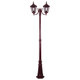 Chester Twin Head Curved Arm Tall Post Light - Burgundy Finish / B22 Chester Twin Head Curved Arm Tall Post Light - Burgundy Finish / B22